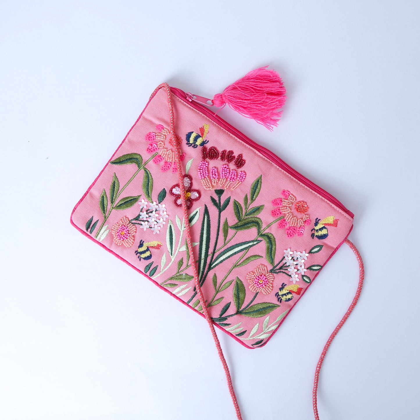 Rani Bagicha - Peach Floral Sling Bag for Women