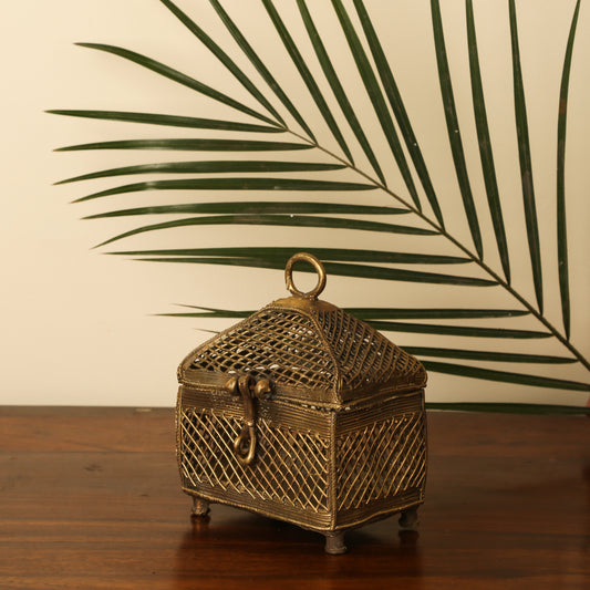 Handcrafted Treasure Box Square (Dhokra art)