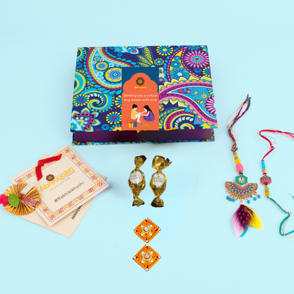 Celebrating Rakshabandhan with Rakhi and Lumba in a beautifulhamper box for your brother and sister-in-law in India