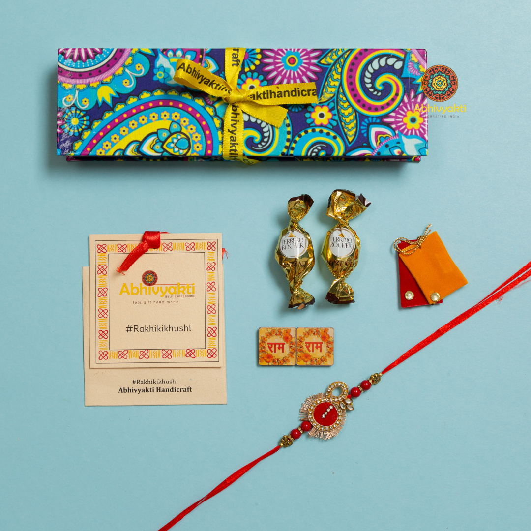 Traditional Red Marwari Premium Rakhi - Send to USA(Free Shipping)