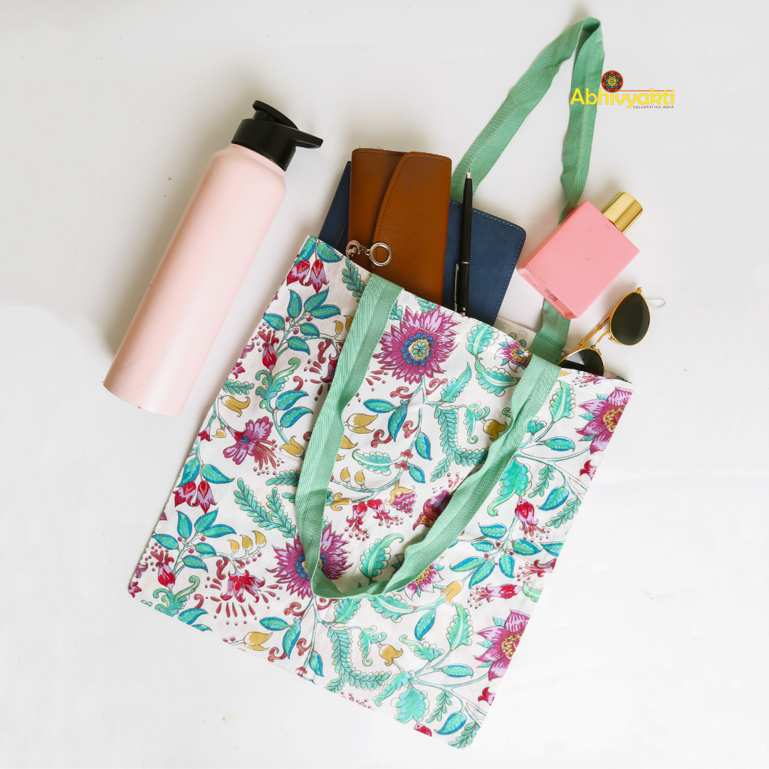 Vibrant Floral Prints Tote Bags