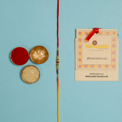 Beads Rakhi send to indian army with roli chawal tikka