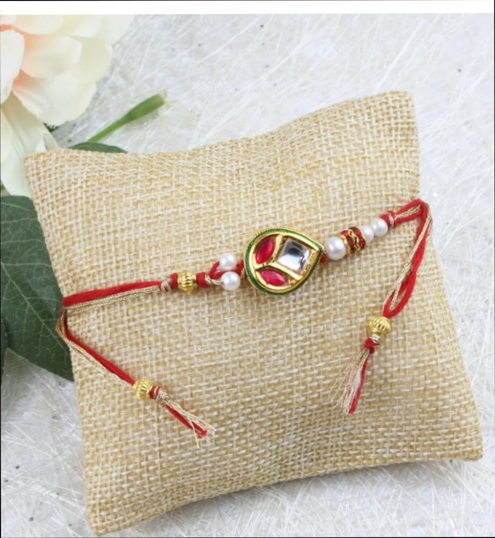 Rakhi to Indian Soldiers - DECORATIVE KUNDAN SINGLE RAKHI