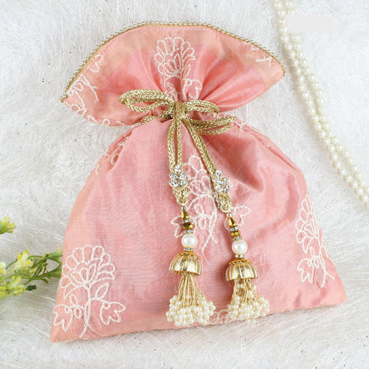 Salmon Pink Potli Bag