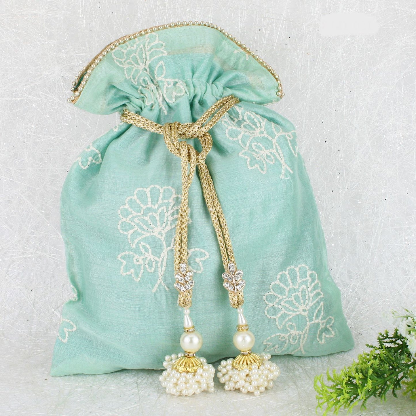 Powder Blue Potli Bag