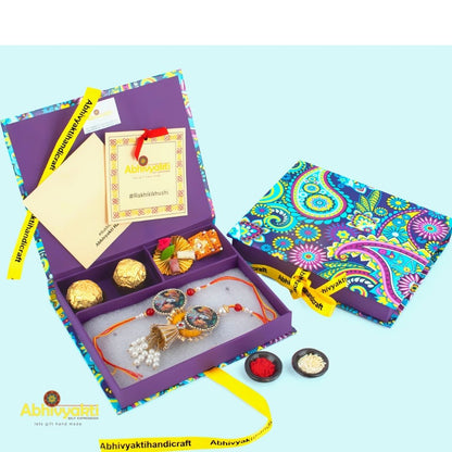 Radhe-Krishna Designer Rakhi Lumba - Send to USA ( Free shipping )