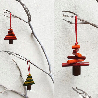 Channapatna  X-mas Tree Ornaments-X-Mas Cylinder Trees(FREE SHIPPING)